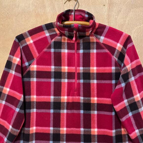 Eddie Bauer Fleece Plaid Pullover Women's Size Medium 1/4 Zip Jacket - Picture 3 of 11